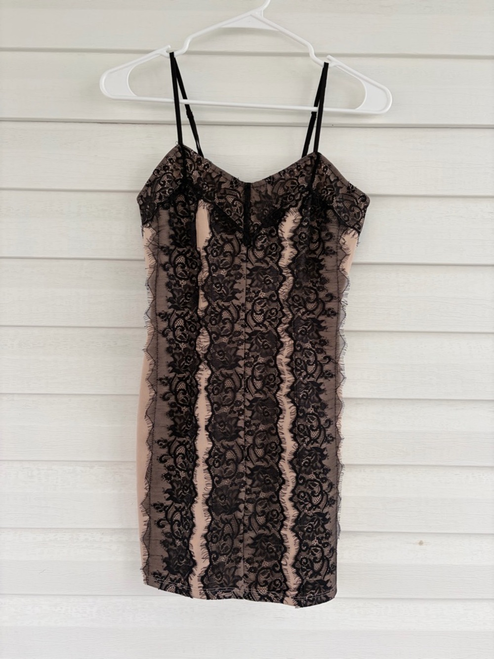 Windsor Black Tan Lace Mini Dress Romantic Feminine Going Out Dress
